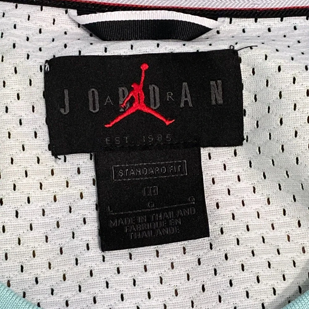 Jordan Mens Basketball Jersey Teal Green Geometric Print Number 23 Mesh Large